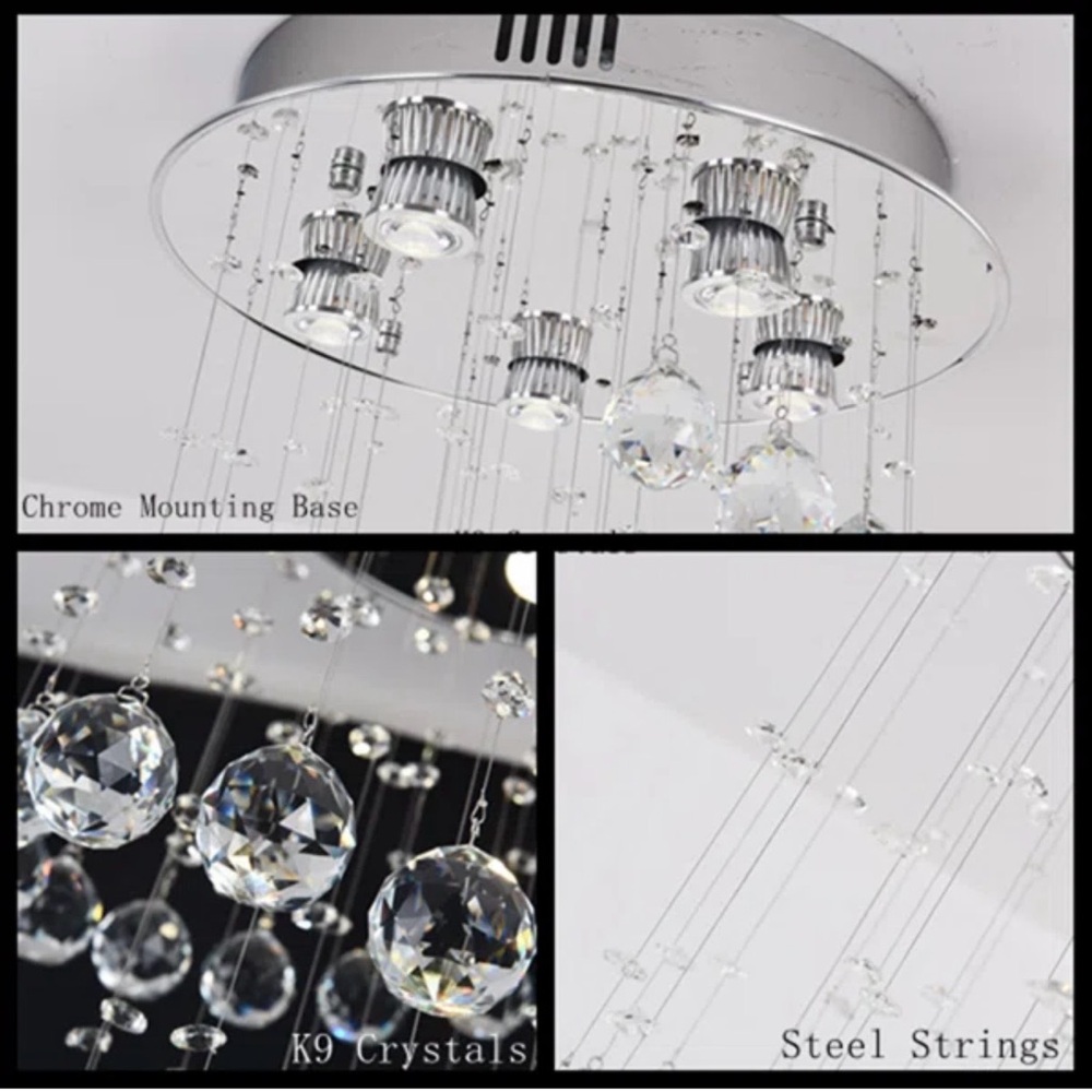 Wade Logan Silver Crystal Chandelier - Picture 2 of 7